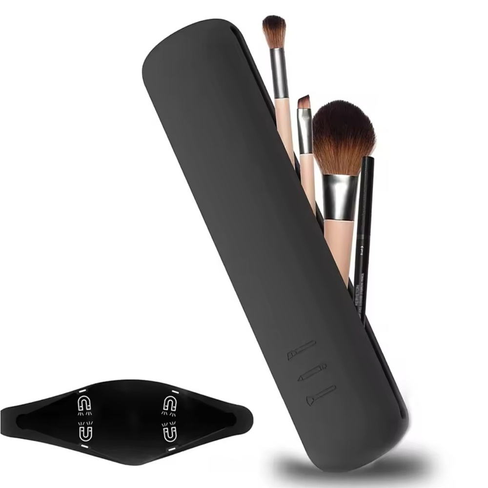 Silicone Makeup Brush Storage Holder | Portable Cosmetic Organizer Case